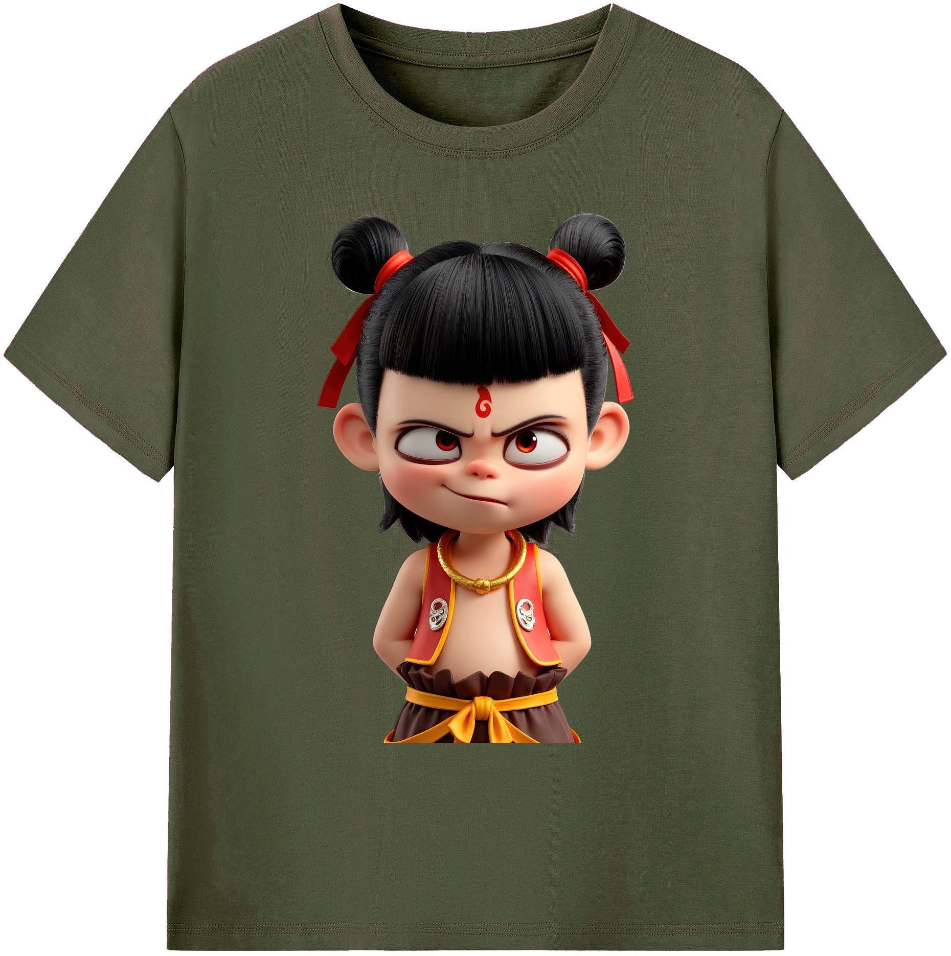（画像用） Ne Zha 2 ナタ 魔童の大暴れ 綿100％ メンズ半袖Tシャツ｜肌触りやわらか＆通気性